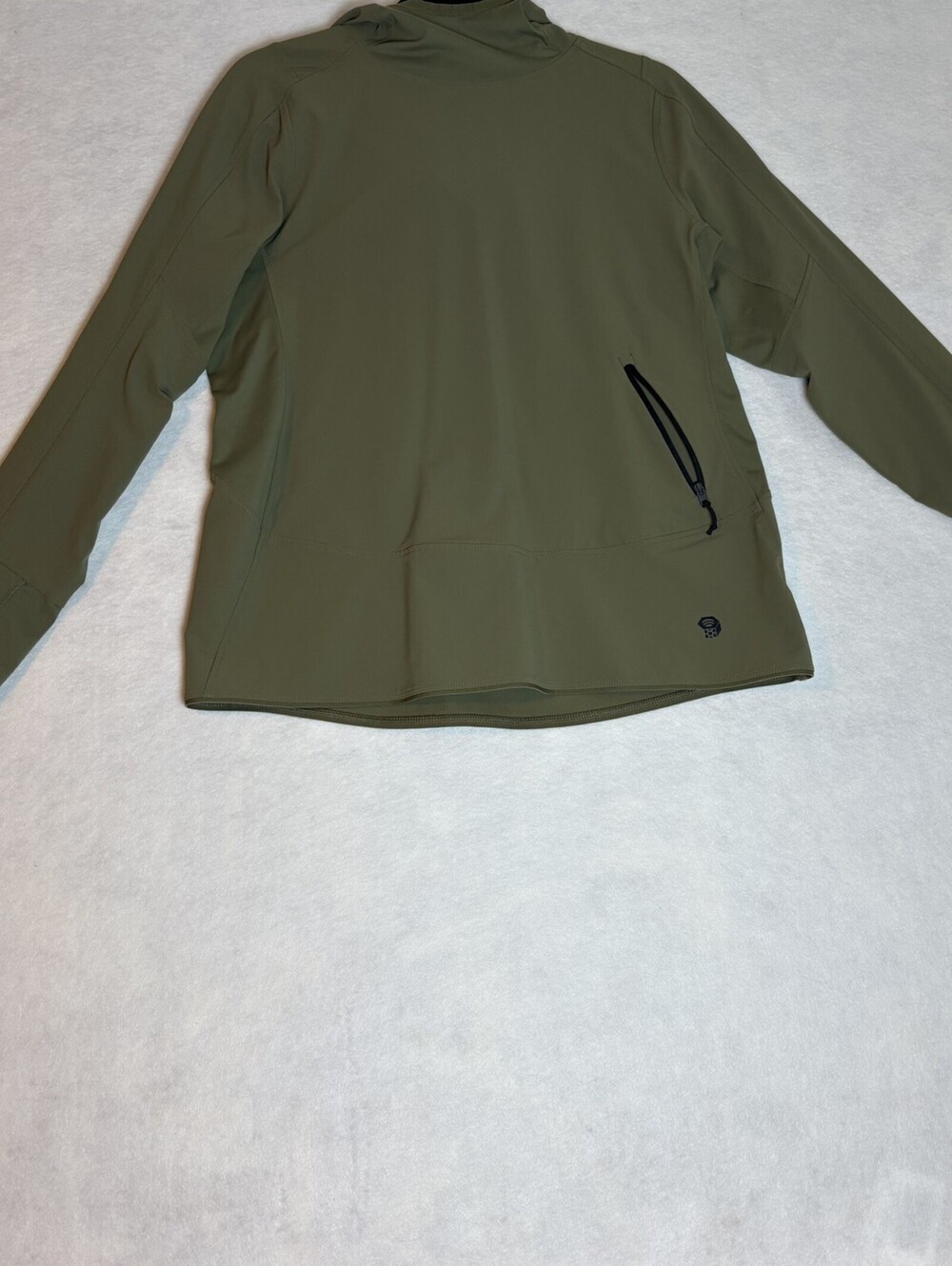 Mountain Hardwear Hooded Softshell Pullover Jacket - Women Olive Green
